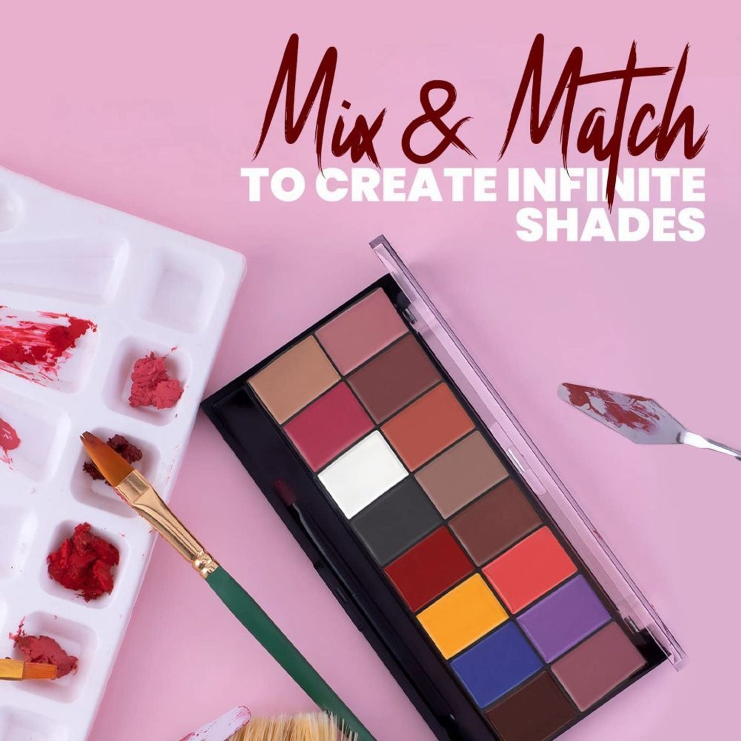 MARS Cosmetics Infinity Lip Palette with Spatula cum Applicator - 03 Multicolor - Swadesiicart