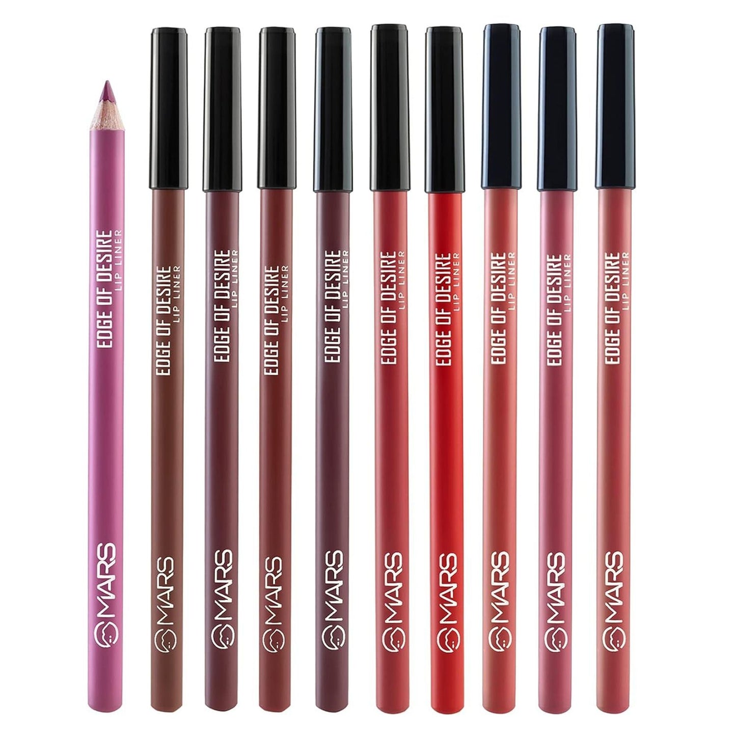 MARS Cosmetics Matte Lip Liner Pack of 10 - Set A - Swadesiicart