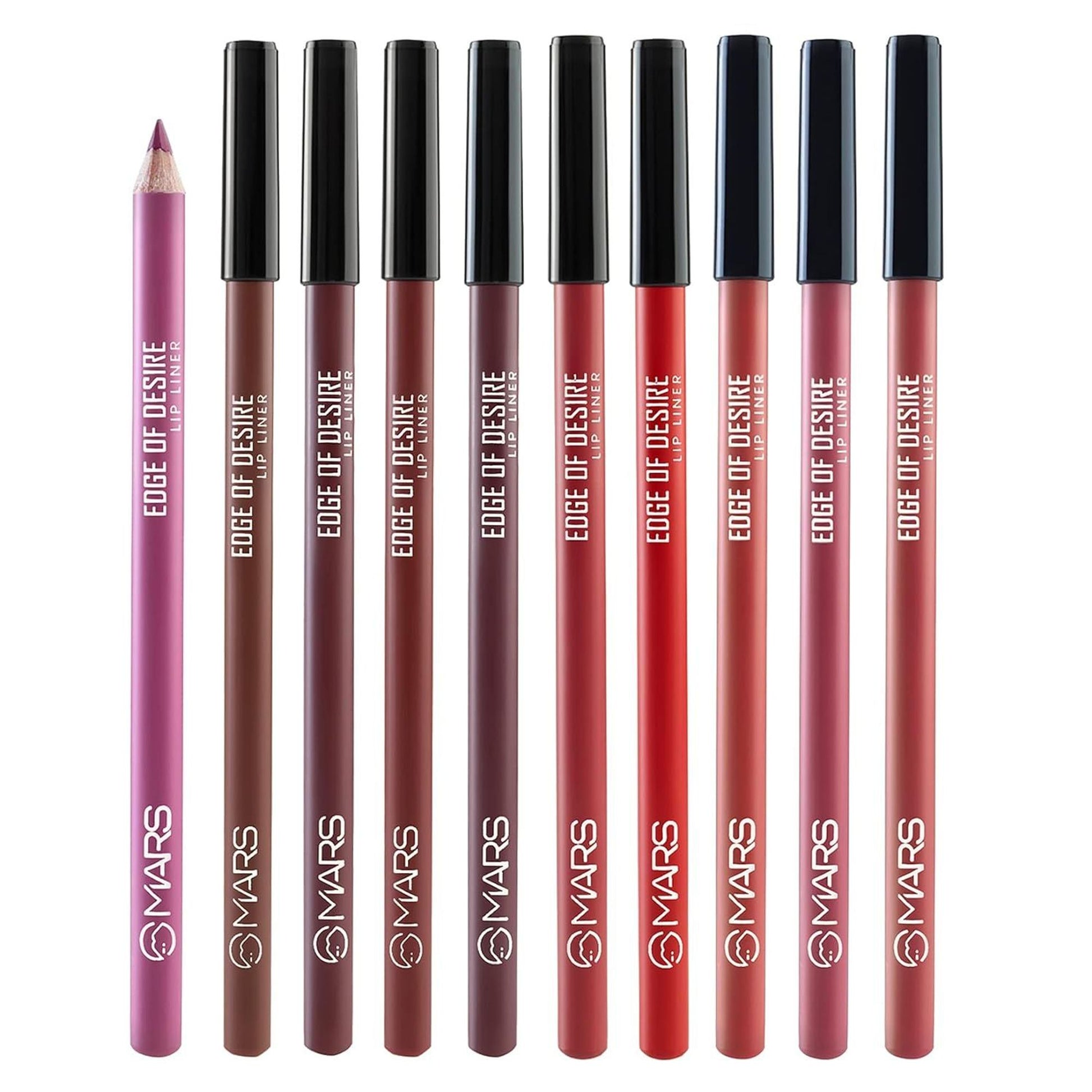 MARS Cosmetics Matte Lip Liner Pack of 10 - Set A - Swadesiicart