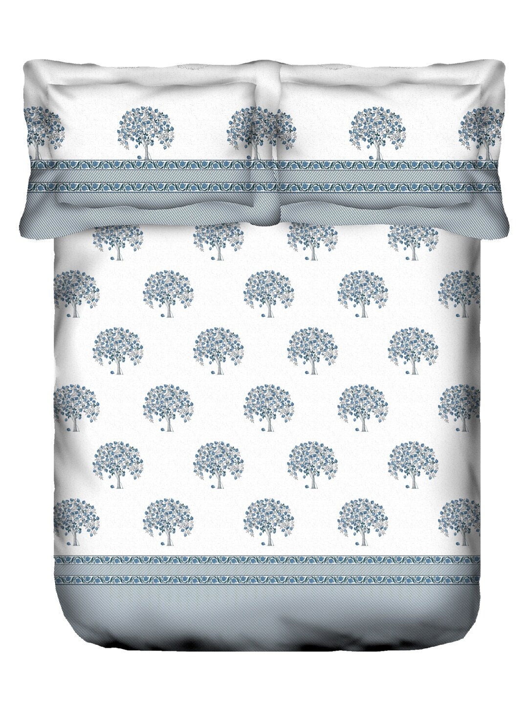 MYTRIDENT Road To Jaipur Purple Printed Cotton 210 TC King Bedsheet with 2 Pillow Covers - Swadesiicart