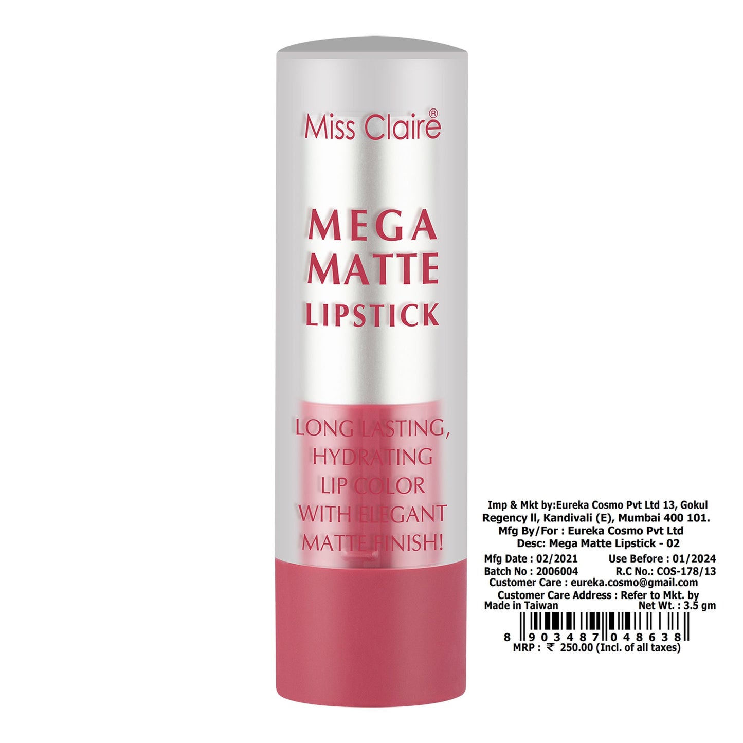 Miss Claire Mega Matte Lipstick - 2 | Swadesiicart