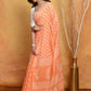 Very Much Indian Handblock Printed Cotton Saree With Natural Dyes - Light Peach | Swadesiicart