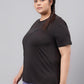 MKH Plus Size Typography Printed Drop Shoulder Sleeves Relaxed Fit Dri-FIT Sports T-Shirt - Swadesiicart