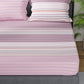 Nautica Bradford Pink & White Striped Cotton 160 TC King Bedsheet with 2 Pillow Covers - Swadesiicart