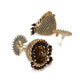 Anikas Creation Gold-Polished & Blue Enamelled Peacock Shaped Jhumkas - Swadesiicart