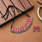 Cardinal Women Red Chocker Necklace & Earrings Jewellery Set