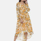 Souchii Women Cream-Coloured Floral Printed A-Line Dress - Swadesiicart