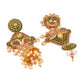 Shoshaa Green & Gold-Toned Contemporary Jhumkas Earrings | Swadesiicart