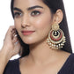 Shoshaa Red & Off-White Kundan Studded & Beaded Crescent Shaped Chandbalis | Swadesiicart