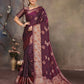 Joban Fashion Magenta Pink Woven Jacquard Banarasi Silk Sarees | Swadesiicart