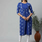 Ahalyaa Womens Beautiful Royal Blue Pure Cotton Printed Kurtas | Swadesiicart