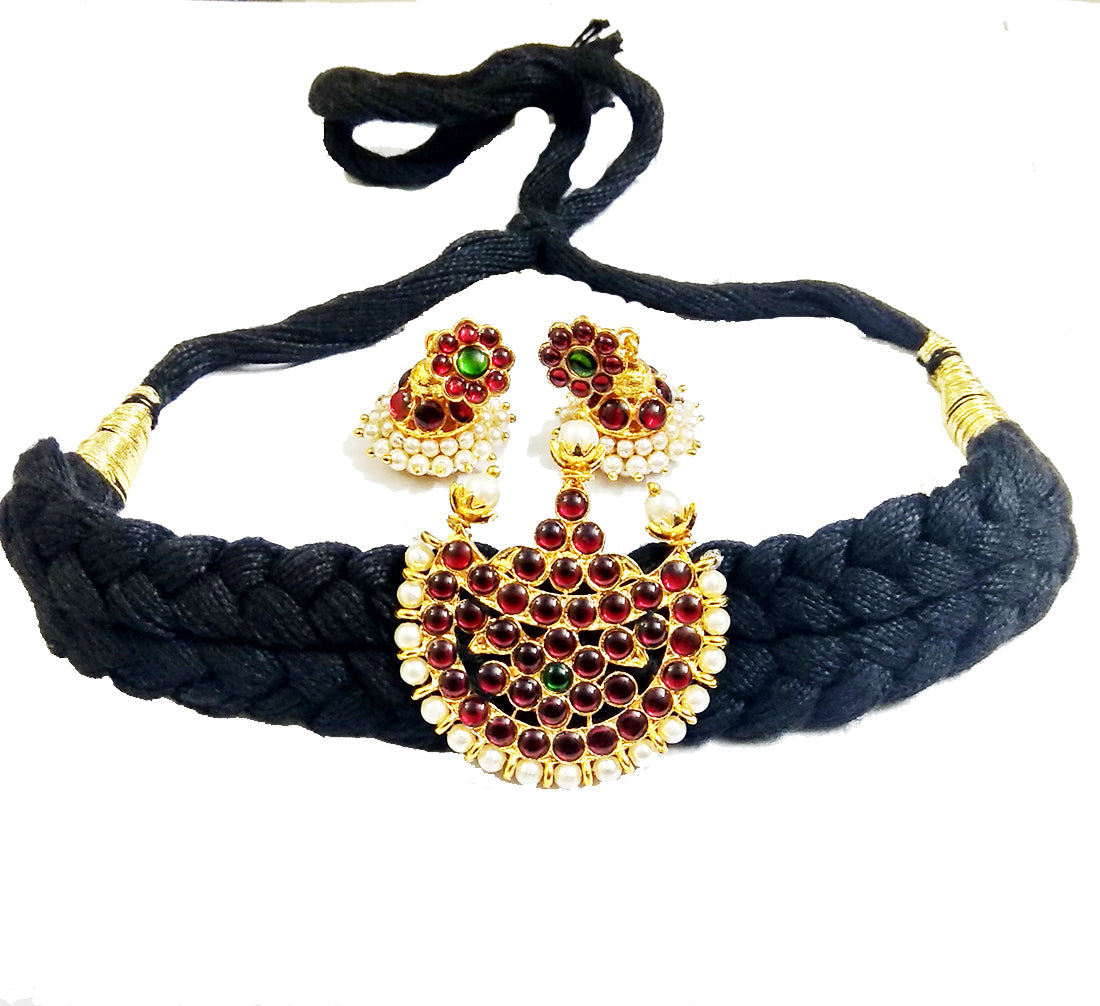 Elite Trading Black Choker With Jhumka Set - Swadesiicart