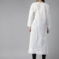 ADA Women White & Black Chikankari Embroidered Handloom Kurta with Cotton Churidar | Swadesiicart