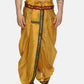Sethukrishna Men Yellow Solid Readymade Dhoti Pants With Angavastram | Swadesiicart