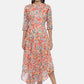 Souchii Floral Chiffon Midi Dress - Swadesiicart