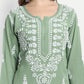 ADA Ethnic Motifs Embroidered Chikankari Kurta with Trousers | Swadesiicart