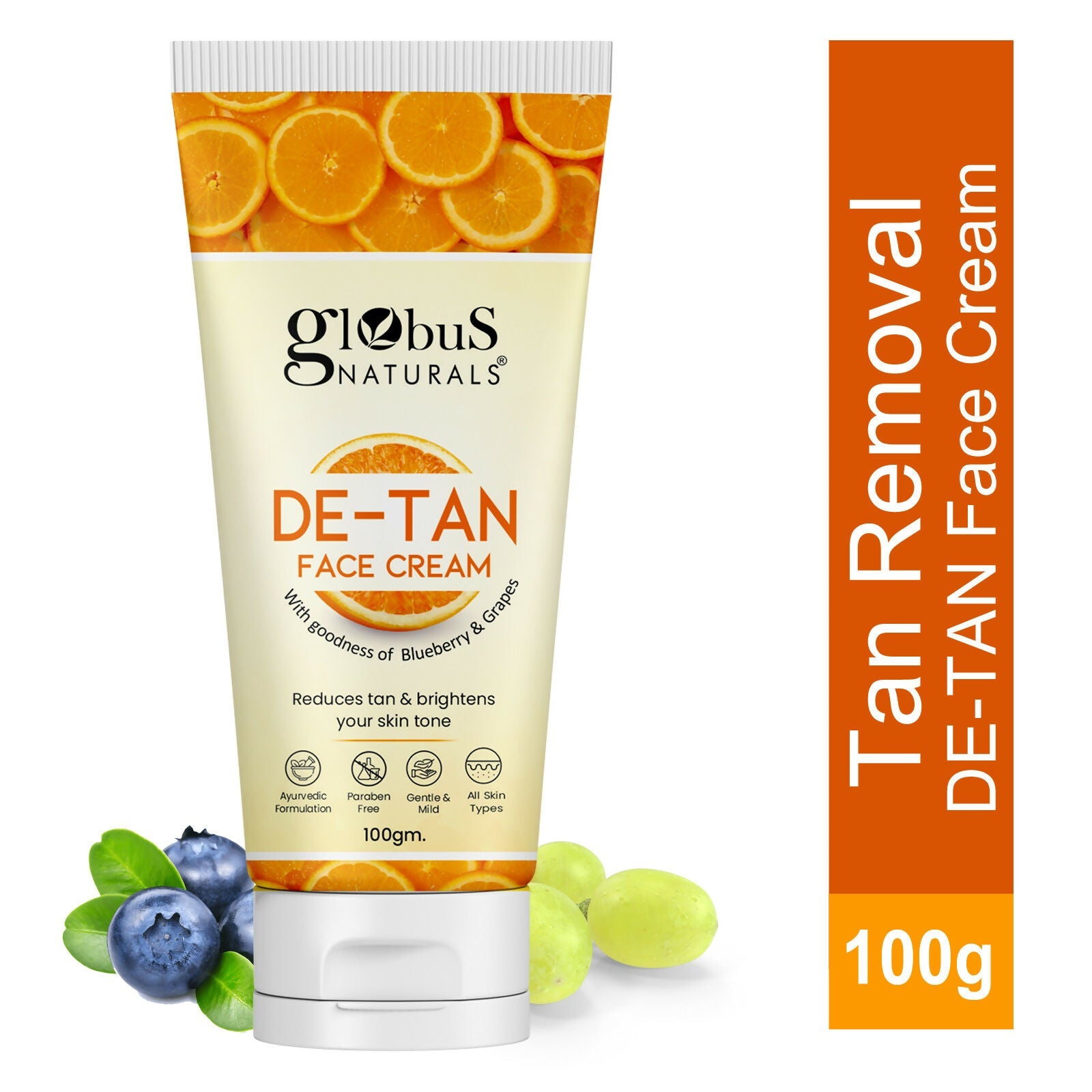 Globus Naturals De Tan Face Cream, Suitable For All Skin Types | Swadesiicart