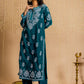 HOUSE OF KARI Ethnic Motifs Embroidered Chikankari Velvet Kurta With Trousers | Swadesiicart