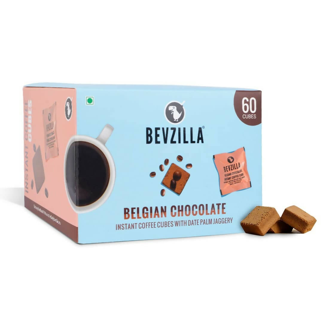 Bevzilla Instant Coffee Cubes Pack with Organic Date Palm Jaggery - Belgian Chocolate | Swadesiicart