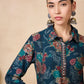 Anouk Floral Printed Mirror Work Straight Kurta - Swadesiicart