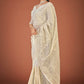 Vamsee White Organza Saree - Swadesiicart