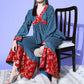 InWeave Women's Teal Red Brocade Mughal Shaan Kurta Palazzo Set - Swadesiicart