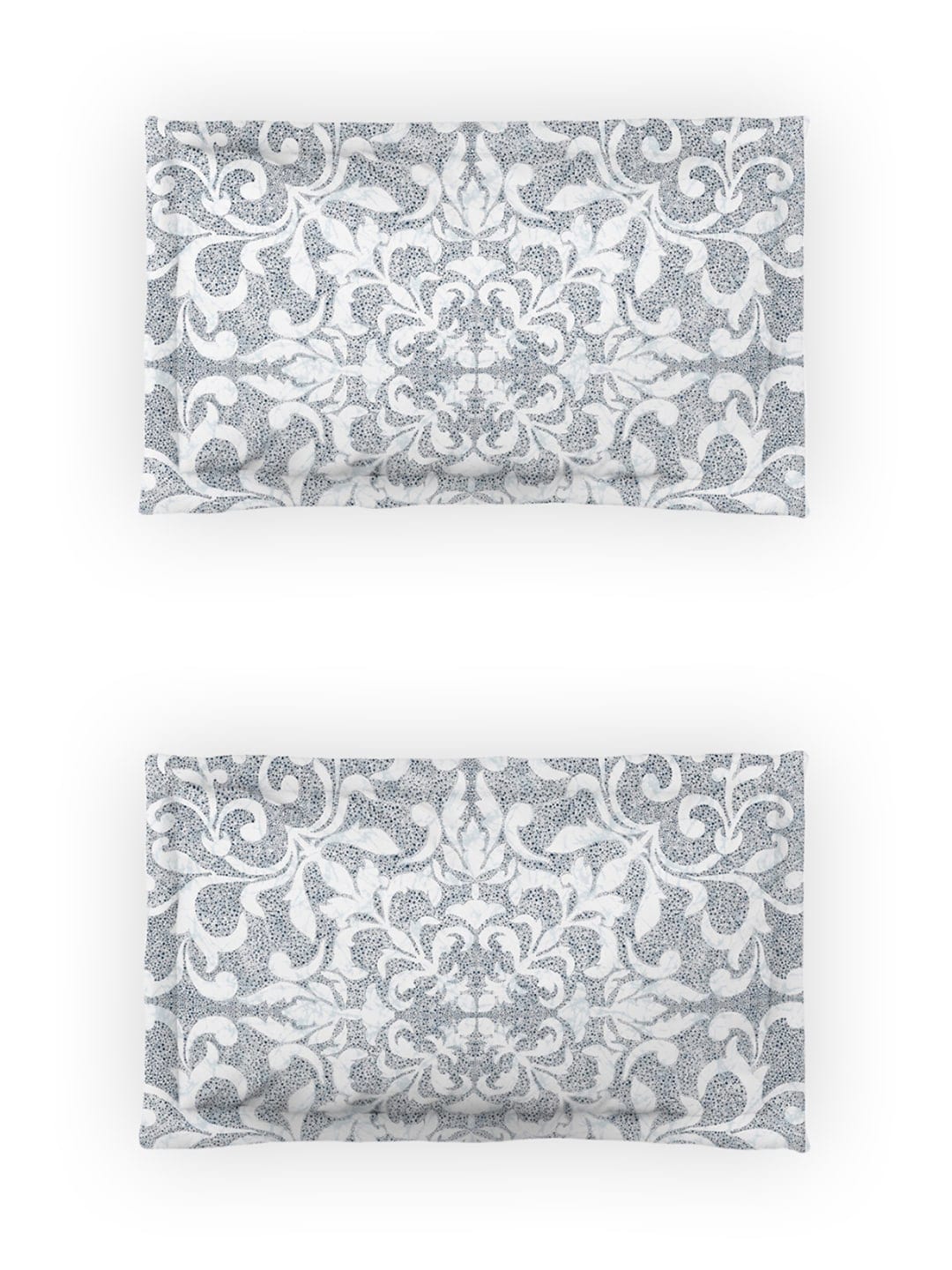 DDecor Blue & White Ethnic Motifs Cotton 140 TC King Bedsheet With 2 Pillow Covers - Swadesiicart
