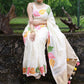 Mitera Floral Printed Zari Banarasi Saree | Swadesiicart