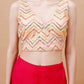 Tikhi Imli Embroidered V-Neck Saree Blouse | Swadesiicart