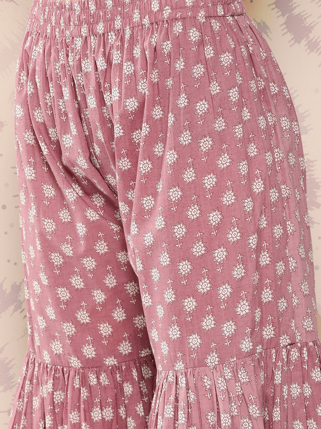 Kalini Women Floral Printed Empire Pure Cotton Kurta with Sharara | Swadesiicart