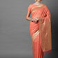 Mitera Peach-Coloured & Gold Floral Woven Design Silk Blend Banarasi Saree | Swadesiicart