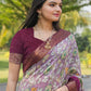 Tikhi Imli Floral Printed Zari Ready to Wear Saree | Swadesiicart