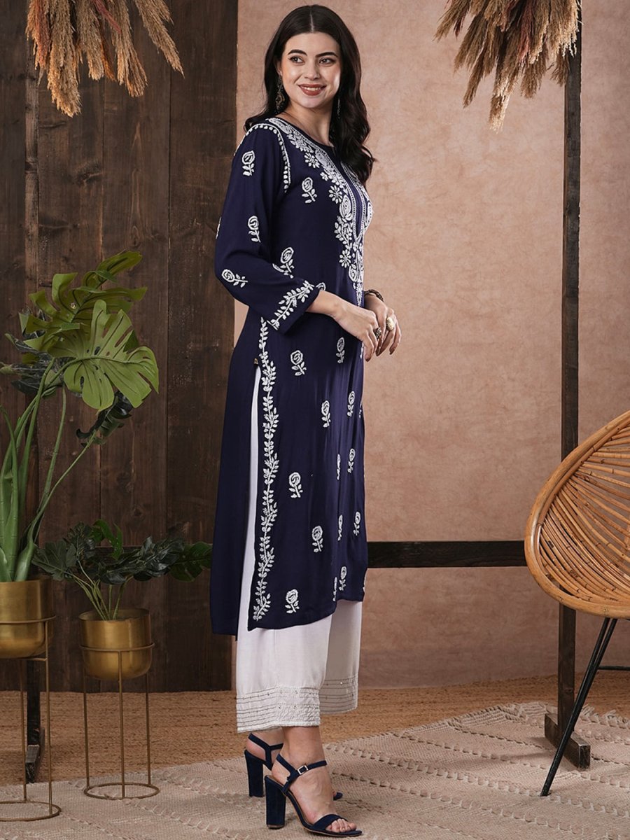 ADA Women Ethnic Motifs Printed Thread Work Kurta