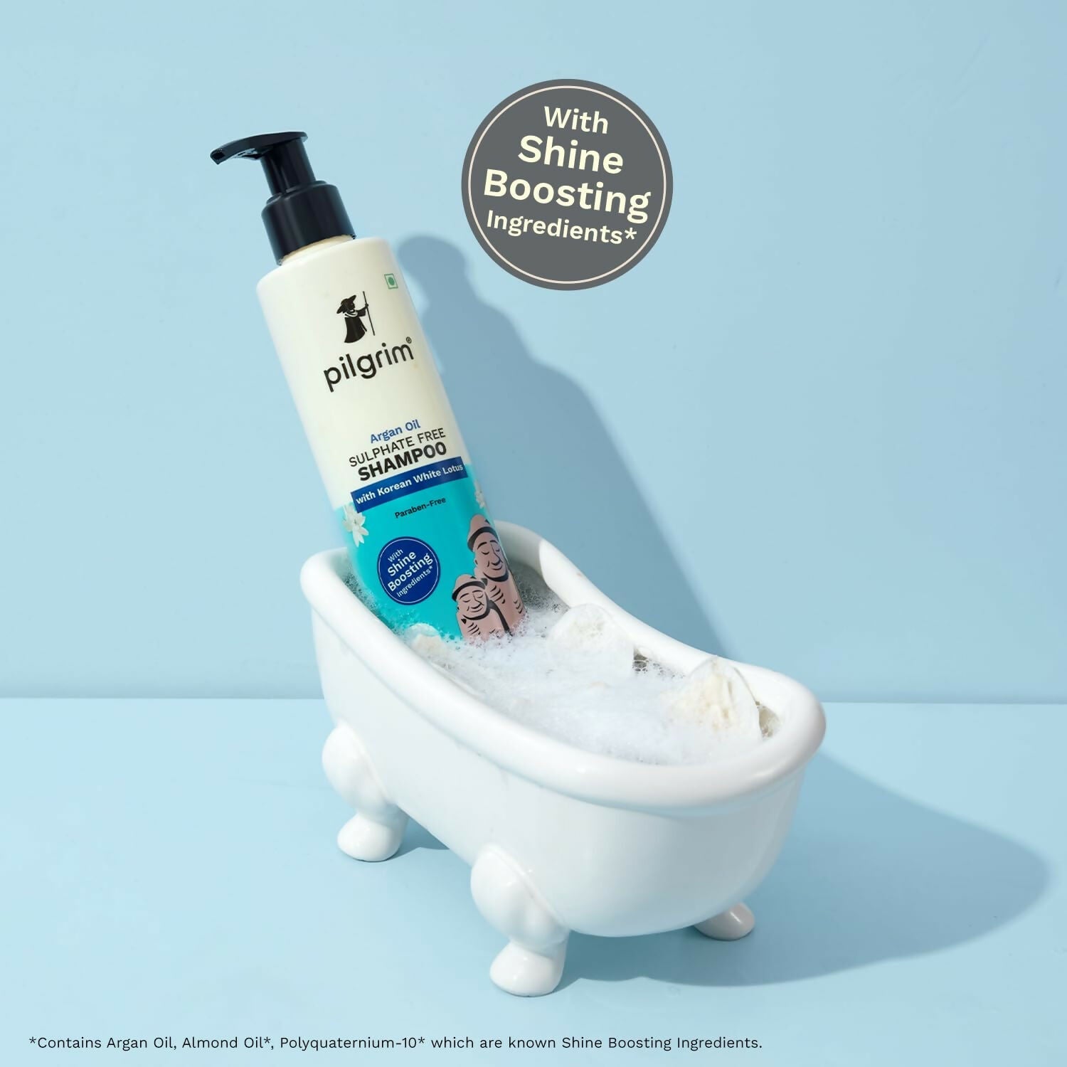Pilgrim Sulphate Free Shampoo For Dry Frizzy Hair With Korean White Lotus - Swadesiicart