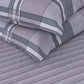 Nautica Grey & Blue Striped Cotton 160 TC King Bedsheet With 2 Pillow Covers - Swadesiicart