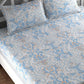 CHHAVI INDIA Blue & White Ethnic Motifs 210 TC King Bedsheet with 2 Pillow Covers - Swadesiicart