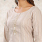 Ode by House of Pataudi Striped Round Neck Straight Cotton Kurta - Swadesiicart