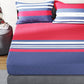 Nautica Bradford Red & Blue Striped 160 TC Pure Cotton King Bedsheet & 2 Pillow Covers - Swadesiicart