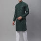 Sojanya Geometric Embroidered Pure Cotton Kurta With Churidar | Swadesiicart