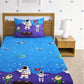 Home Sizzler Blue & White Cartoon Characters 210 TC Single Bedsheet with 1 Pillow Covers - Swadesiicart