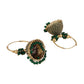 Anikas Creation Green & Gold-Toned Contemporary Jhumkas Earrings | Swadesiicart
