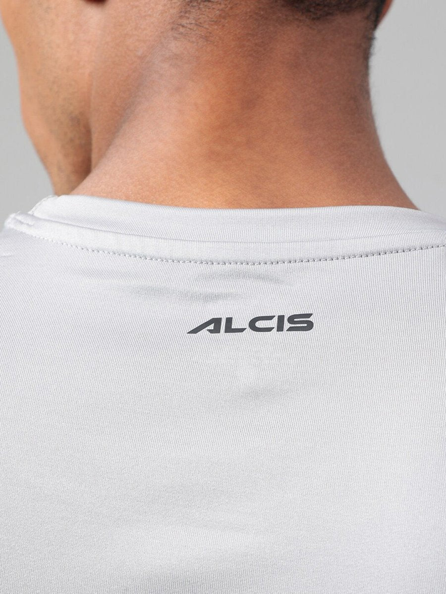 Alcis Typography Printed Anti-Static Dry Tech Slim Fit Sports T-shirt | Swadesiicart