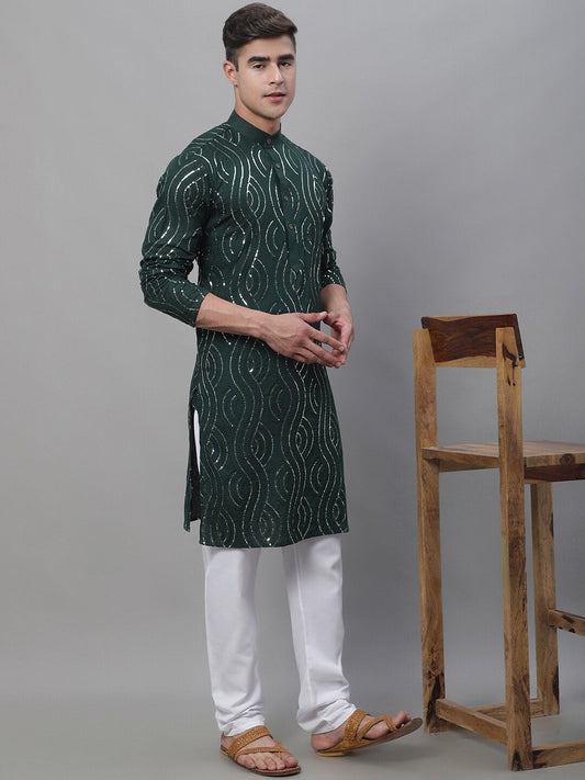 Sojanya Geometric Embroidered Pure Cotton Kurta With Churidar | Swadesiicart