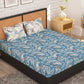 Story@home Blue & Cream-Coloured Ethnic Motifs 180 TC Queen Bedsheet With 2 Pillow Covers - Swadesiicart