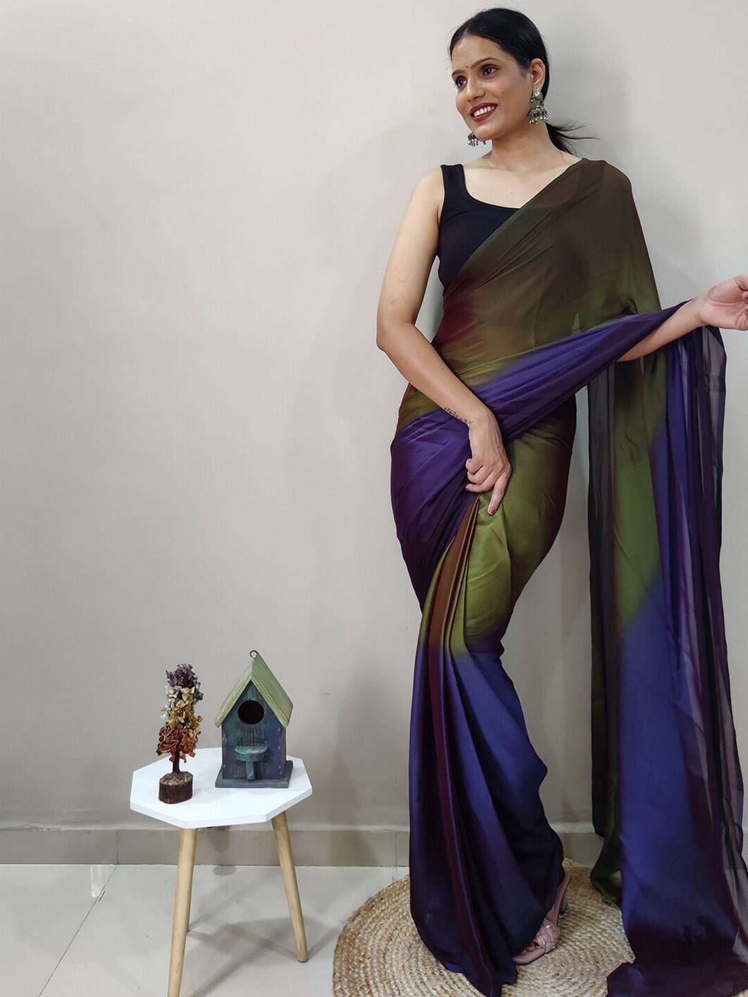 Mitera Ombre Dyed Ready to Wear Saree | Swadesiicart