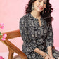 Anouk Abstract Printed Mandarin Collar Kurta - Swadesiicart