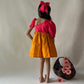 ArthLife Raspberry Pink And Orange Partywear Dress