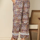 Yufta Beige Cotton Geometric Print Straight Kurta Pant Dupatta Set
