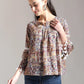 Yufta Beige Pure Cotton Geometric Gathered Or Pleated Top