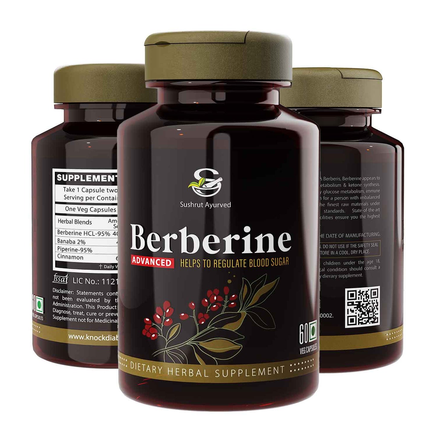 Sushrut Ayurved Good Health Berberine Veg Capsules - Swadesiicart